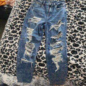 ripped high waist skinny jeans